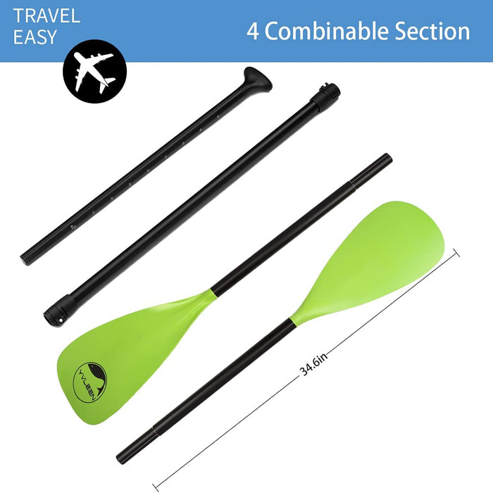 YVLEEN Alloy SUP Paddle - Adjustable Stand Up Paddle Board Paddle - 3-Piece or 4-Piece Floating Kayak Paddle