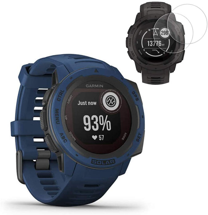 Garmin Instinct Solar Smartwatch Tactical Edition(010-02293-14) w/ 2X Screen Protectors