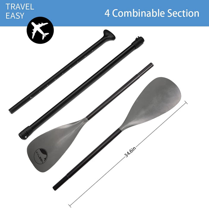 YVLEEN Alloy SUP Paddle - Adjustable Stand Up Paddle Board Paddle - 3-Piece or 4-Piece Floating Kayak Paddle
