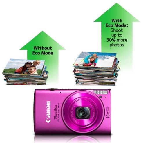 Canon PowerShot ELPH 330 12MP Digital Camera with 10x Optical Image Stabilized Zoom with 3-Inch LCD (Pink) (OLD MODEL)
