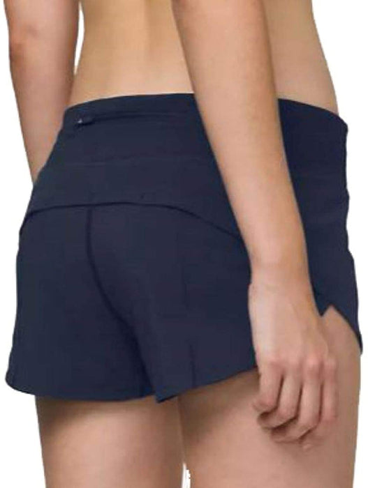 Lululemon Womens Run Speed Short Paint Storm Harbor Blue Black Gym