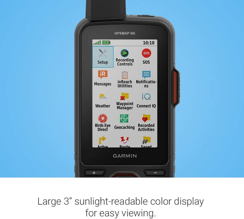 Garmin GPSMAP 66i GPS Handheld and Satellite Communicator and Garmin Powered Mount Bundle (010-02088-01)