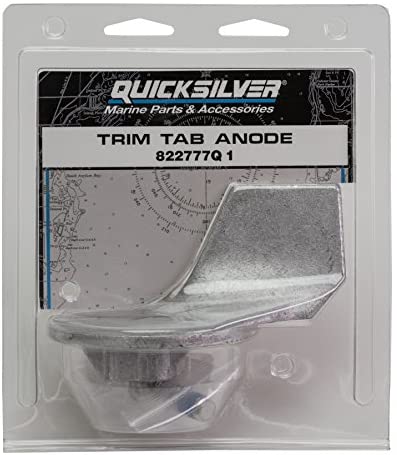 Quicksilver 822777Q1 Aluminum Trim Tab Anode - Mercury or Mariner Outboards and MerCruiser Stern Drives Using High Rake Propellers