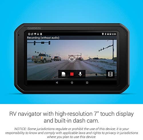 Garmin RV 785 & Traffic, Advanced GPS Navigator for RVs with Built-in Dash Cam, High-res 7" Touch Display