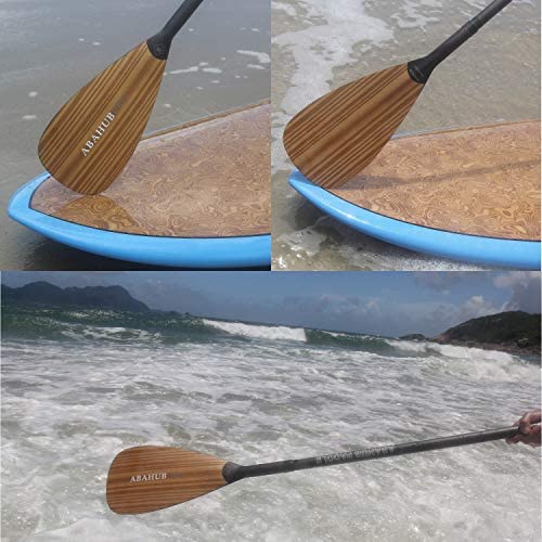 Abahub Carbon Fiber SUP Paddle 3-Piece Adjustable Stand Up Paddle Carbon Shaft & Black/Blue/Yellow