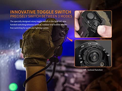 Fenix TK35 Ultimate Edition 2018 3200 Lumens Rechargeable LED Flashlight w/2x Fenix 3500mAh Rechargeable Batteries and Lumen Tactical Battery Organizer