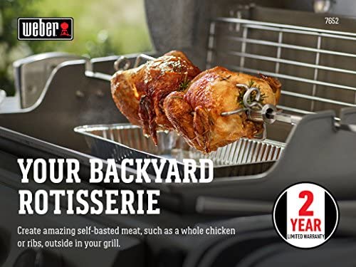 Weber 7652 Rotisserie for Use with Genesis II & II LX 2 & 3 Burner 300 Series Grills