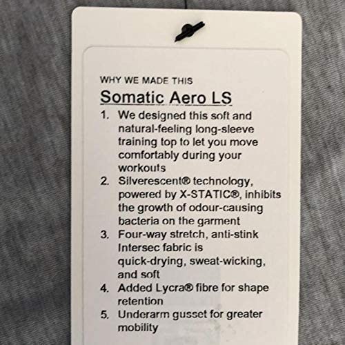 Lululemon SOMATIC AERO LS - HHMS (Heathered Moon Shine)