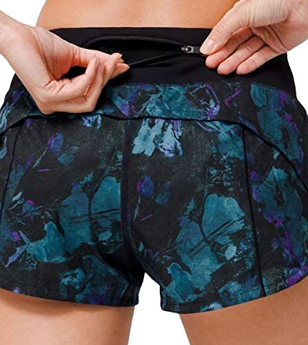 Lululemon Womens Run Speed Short H2O Swim Paint Storm Harbor Blue Black