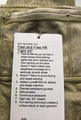 Lululemon Fast N Free HR 25" - ICWZ (Ice Wash Hazel Green)