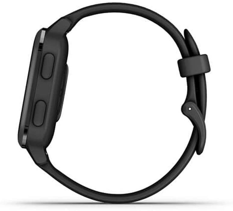 Garmin 010-02426-01 Venu SQ Music Edition - Light Sand with Rose Gold Bezel Bundle with Deco Essentials 2600mAh Portable Power Bank (Black Twist) and Deco Gear Magnetic Wireless Sport Earbuds