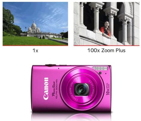 Canon PowerShot ELPH 330 12MP Digital Camera with 10x Optical Image Stabilized Zoom with 3-Inch LCD (Pink) (OLD MODEL)