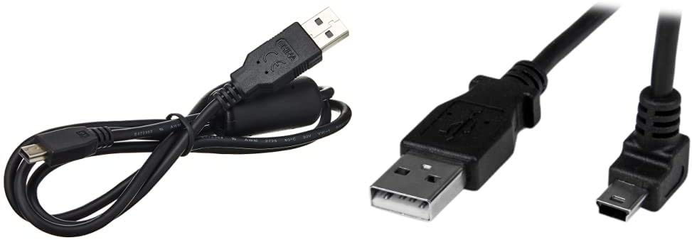 Garmin USB Cable, Frustration-Free Packaging & StarTech.com 1m Mini USB Cable Cord - A to Up Angle Mini B - Up Angled Mini USB Cable - 1x USB A (M), 1x USB Mini B (M) - Black (USBAMB1MU)