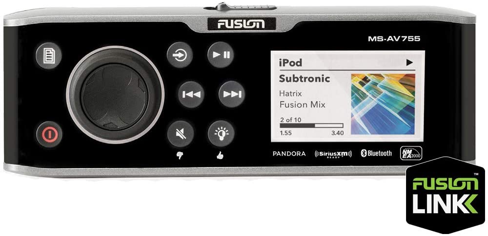 Fusion MS-AV755 Marine Entertainment Radio DVD/CD with Bluetooth & Garmin 010-01628-00 NRX300, Fusion, Remote, 2.13"