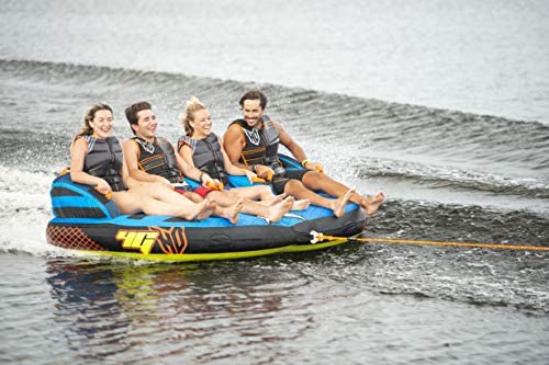 HO Sports HG 4-Person Multi-Directional Ride-On Chariot and Couch Style Towable Tube with Attachments