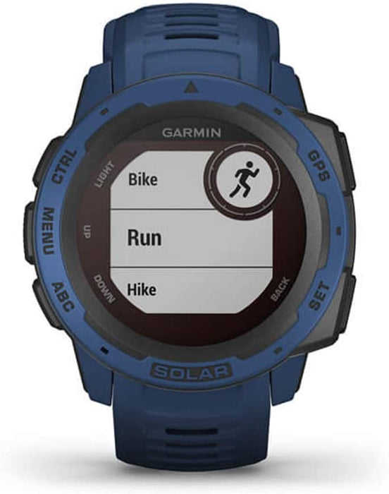 Garmin 010-02293-11 Instinct Solar Rugged Outdoor Watch with GPS Tidal Blue Bundle with Screen Protector 2-Pack