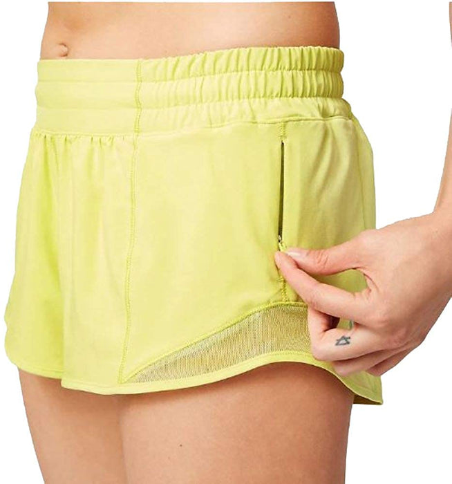 Lululemon Size 6 Hotty Hot Short II 2.5 " Lemon Vibe Run Train