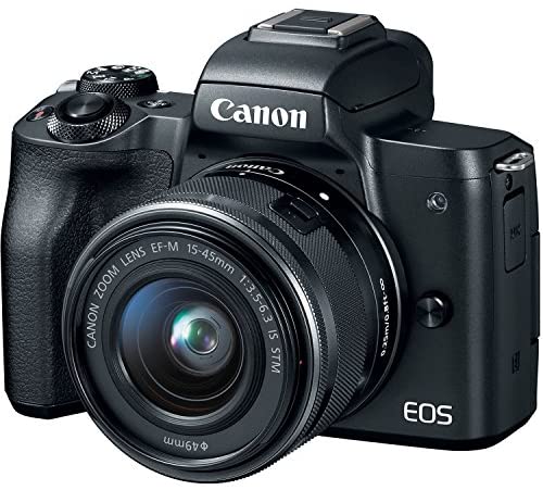 Canon EOS M50 Mirrorless Digital Camera with EF 75-300mm III, U3 Memory Card and Lens Bundle