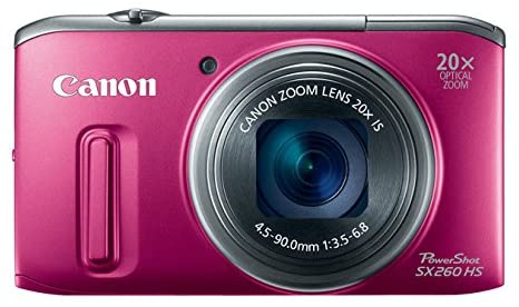 Canon PowerShot SX260 HS 12.1 MP CMOS Digital Camera with 20x Image Stabilized Zoom 25mm Wide-Angle Lens and 1080p Full-HD Video (Black) (OLD MODEL)