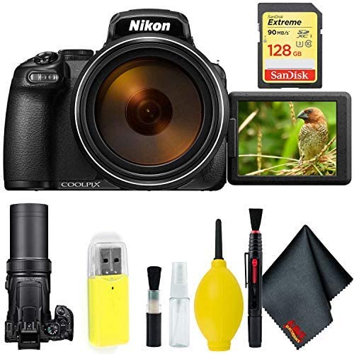Nikon COOLPIX P1000 Digital Camera + 128GB Sandisk Extreme Memory Card Base Kit International Model