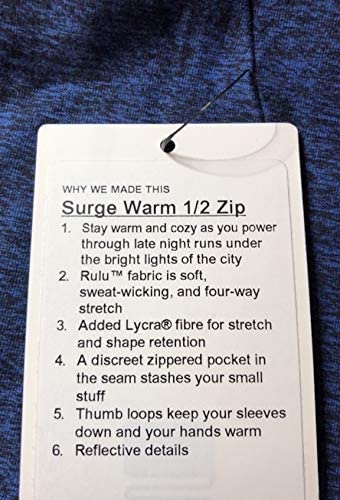 Lululemon Surge Warm 1/2 Zip - HEMR/BLK