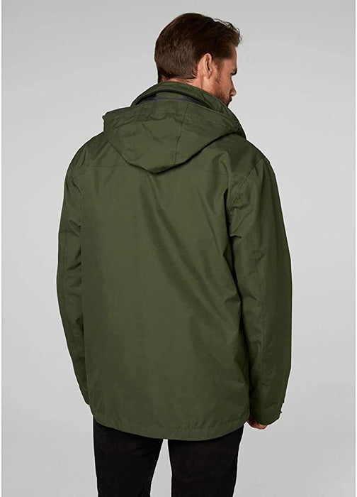 Helly Hansen Men's Highland Waterproof Windproof Breathable Rain Jacket with Stowable Hood