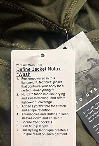 LULULEMON DEFINE JACKET NULUX WASH - ICWG (Ice Wash Moss Green)