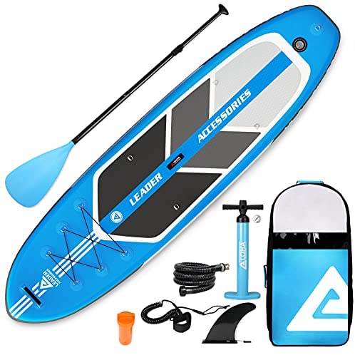 Leader Accessories 10'6" Inflatable Stand Up Paddleboard with Fins (6" Thick) Includes Adjustable Paddle,Kayak Leash,ISUP Backpack, Non-Slip Deck