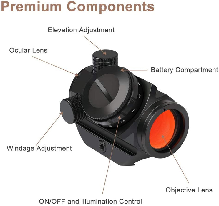 MARMOT Red Dot Sight 2 MOA Micro Red Dot Sight 1x22 Compact Scope 11 Brightness Sight