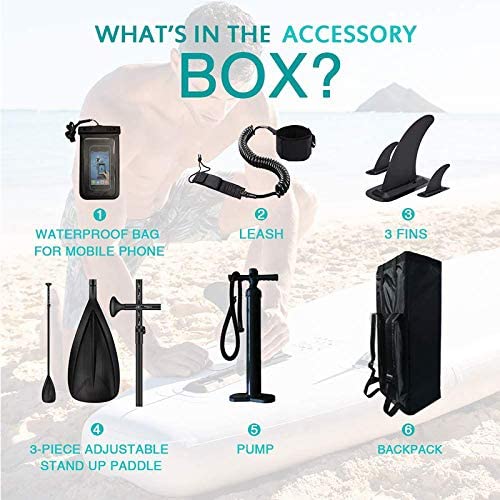 DANWJDP Inflatable Stand Up Paddle Board, 16cm Thick SUP with Accessories, Carry Bag, Adjustable Paddle, Hand Pump, Bottom Fin, Ankle Leash, Non-Slip Deck, 305 x 76 x 15 cm