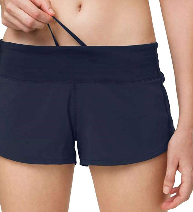 Lululemon Womens Run Speed Short Paint Storm Harbor Blue Black Gym