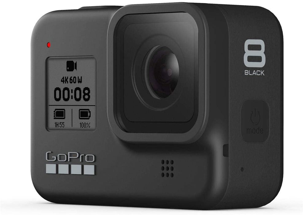 GoPro HERO8 Black, Waterproof Action Camera with Touch Screen 4K UHD Video 12MP Photos, Water Adventure Bundle with Dive/Protective Case, Hand Grip, 2 Battery, 128B microSD Card, Cleaning Kit