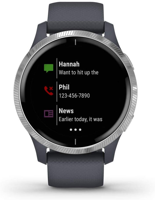 Garmin 010-02173-21 Venu, GPS Smartwatch with Bright Touchscreen Display, Features Music, Body Energy Monitoring, Animated Workouts, Pulse Ox Sensor and More