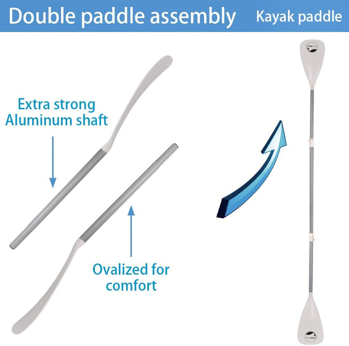 YVLEEN Alloy SUP Paddle - Adjustable Stand Up Paddle Board Paddle - 3-Piece or 4-Piece Floating Kayak Paddle