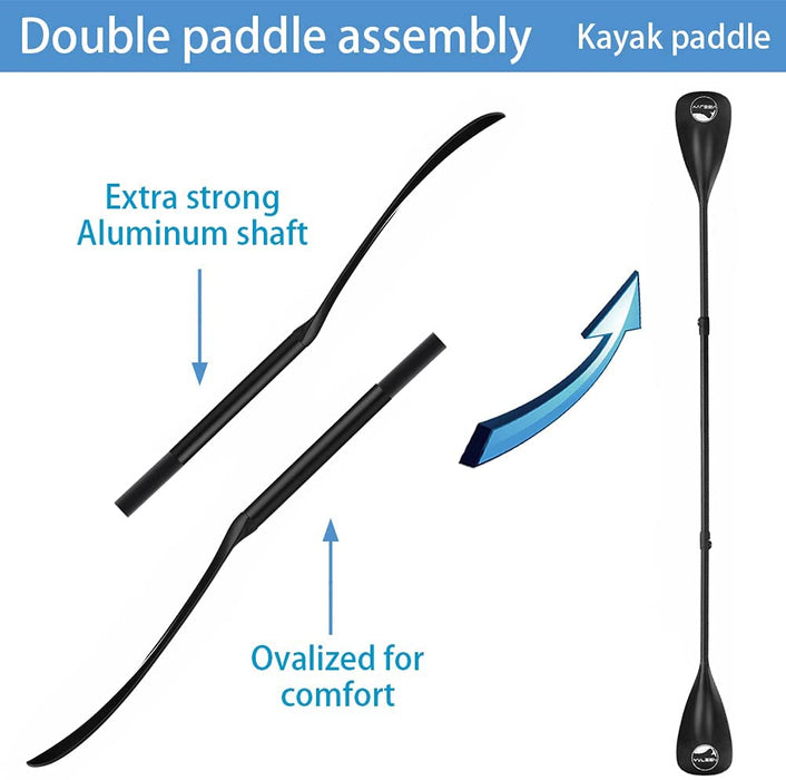 YVLEEN Alloy SUP Paddle - Adjustable Stand Up Paddle Board Paddle - 3-Piece or 4-Piece Floating Kayak Paddle