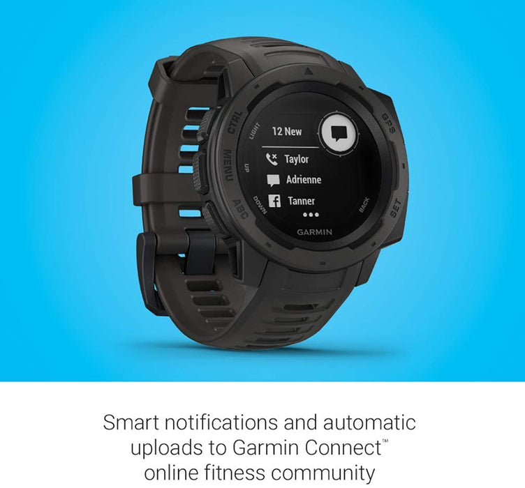 Garmin 010-02064-00 Instinct, Rugged Outdoor Watch with GPS, Features Glonass and Galileo, Heart Rate Monitoring and 3-Axis Compass