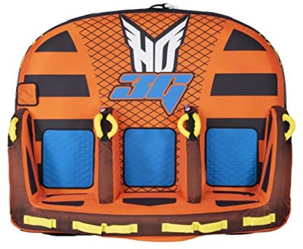 HO Sports HG 3-Person Multi-Directional Ride-On Chariot and Couch Style Towable Tube with Attachments
