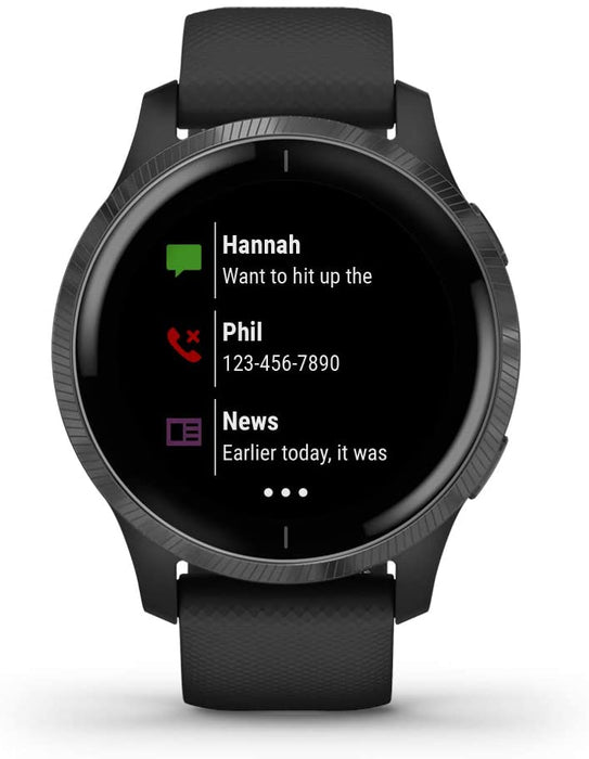 Garmin 010-02173-21 Venu, GPS Smartwatch with Bright Touchscreen Display, Features Music, Body Energy Monitoring, Animated Workouts, Pulse Ox Sensor and More
