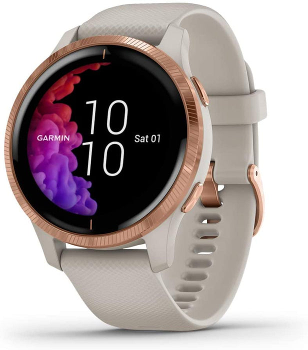 Garmin 010-02173-21 Venu, GPS Smartwatch with Bright Touchscreen Display, Features Music, Body Energy Monitoring, Animated Workouts, Pulse Ox Sensor and More