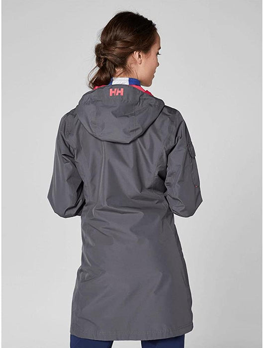 Helly Hansen Women's Long Belfast Lightweight Waterproof Windproof Breathable Raincoat Jacket with Hood