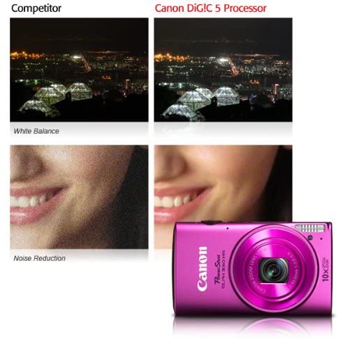 Canon PowerShot ELPH 330 12MP Digital Camera with 10x Optical Image Stabilized Zoom with 3-Inch LCD (Pink) (OLD MODEL)