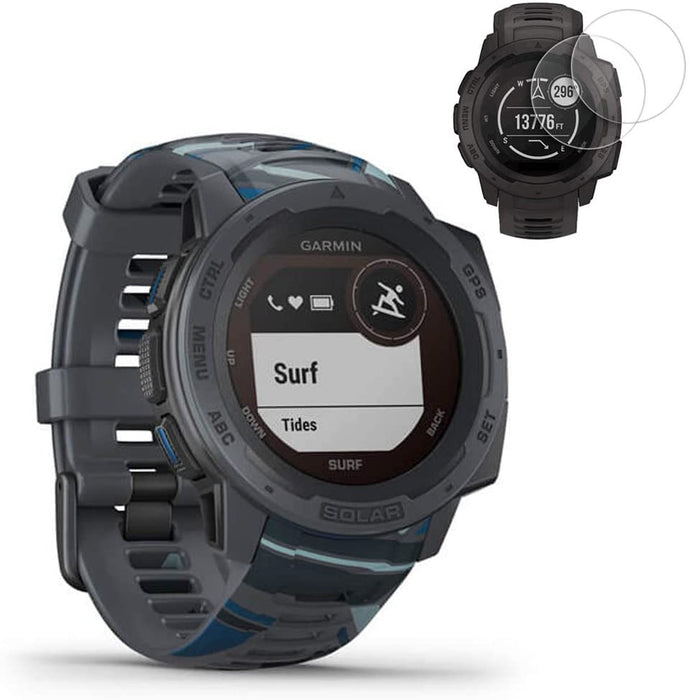 Garmin Instinct Solar Smartwatch Tactical Edition(010-02293-14) w/ 2X Screen Protectors