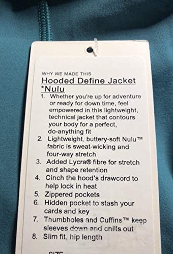 LULULEMON HOODED DEFINE JACKET NULU - DETE (Dessert Teal)