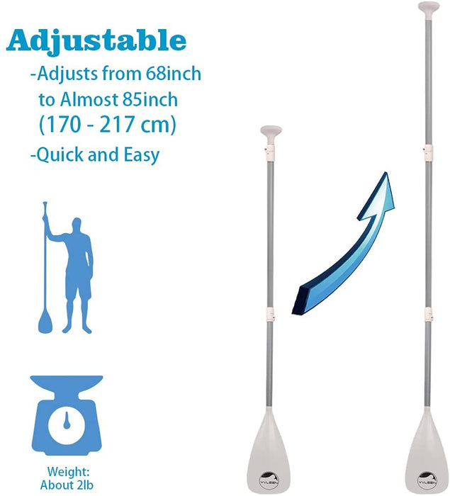 YVLEEN Alloy SUP Paddle - Adjustable Stand Up Paddle Board Paddle - 3-Piece or 4-Piece Floating Kayak Paddle