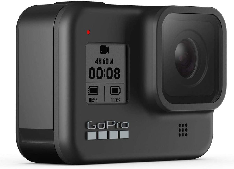GoPro HERO8 Black, Waterproof Action Camera with Touch Screen 4K UHD Video 12MP Photos, Water Adventure Bundle with Dive/Protective Case, Hand Grip, 2 Battery, 128B microSD Card, Cleaning Kit