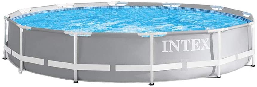 Intex 12 Foot Prism Frame Above Ground Swimming Pool w/ Pump & Pool Ladder