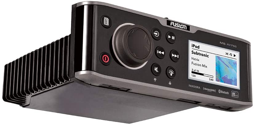 Fusion MS-AV755 Marine Entertainment Radio DVD/CD with Bluetooth & Garmin 010-01628-00 NRX300, Fusion, Remote, 2.13"