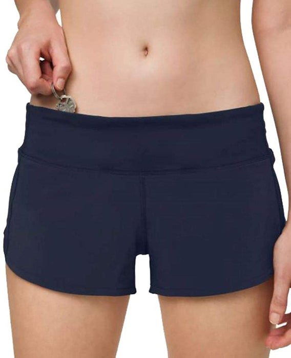 Lululemon Womens Run Speed Short Paint Storm Harbor Blue Black Gym