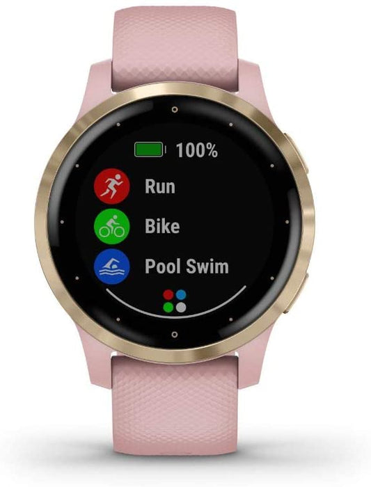 Garmin Vivoactive 4S GPS Smartwatch with Music & Fitness Activity Tracker & Health Monitor Apps (Dust Rose/Gold) 010-02172-31 4 S Bundle with Security Extension