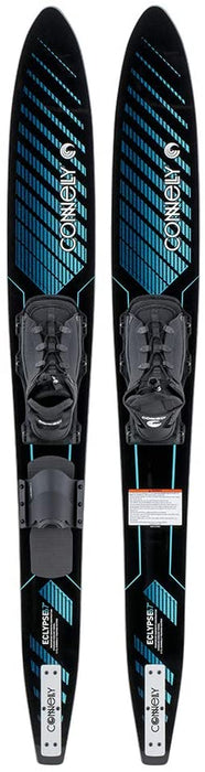CWB Connelly 61200303-CON Eclypse Combo Waterskiing Lake Ocean Water Sport Skis w/ Front RTS Bindings 67-inch, Blue